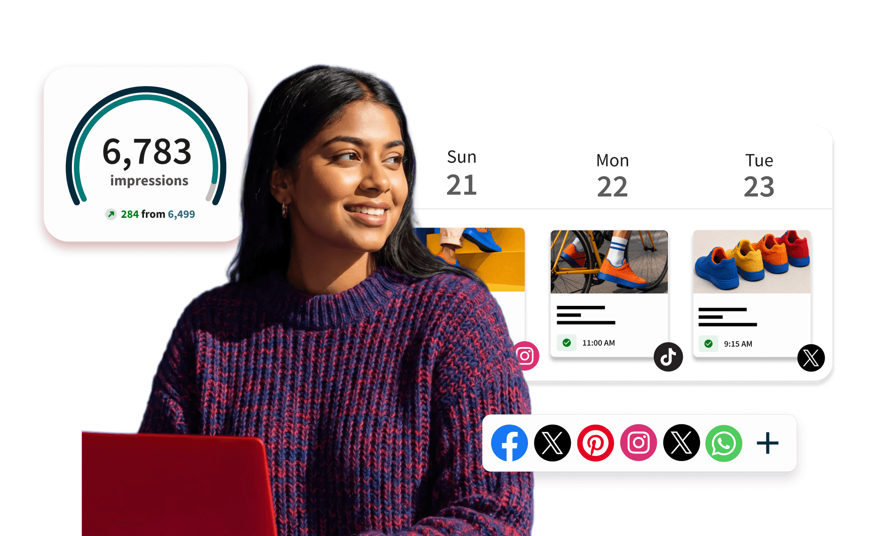 Analytics dashboard showing social media metrics with 1.2M results, 7.5M engagement, 62.9% positive sentiment, and 1.1M authors